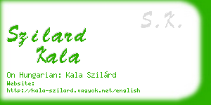 szilard kala business card